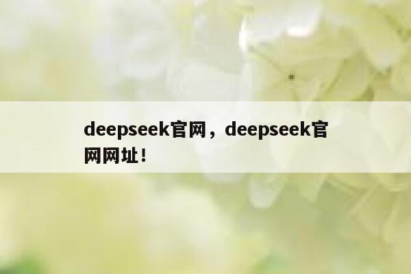 deepseek官网，deepseek官网网址！ 第1张