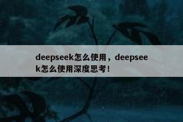 deepseek怎么使用，deepseek怎么使用深度思考！ 第1张