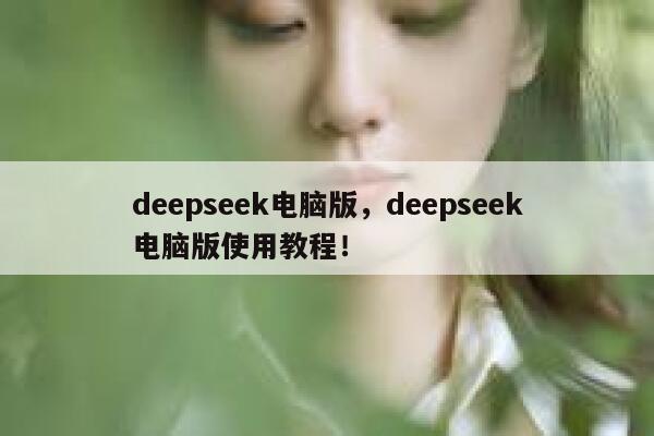deepseek电脑版，deepseek电脑版使用教程！ 第1张