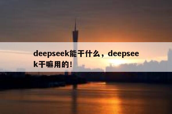 deepseek能干什么，deepseek干嘛用的！ 第1张