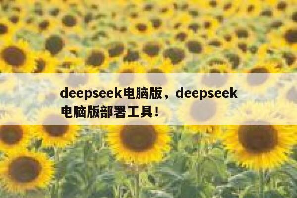 deepseek电脑版，deepseek电脑版部署工具！ 第1张
