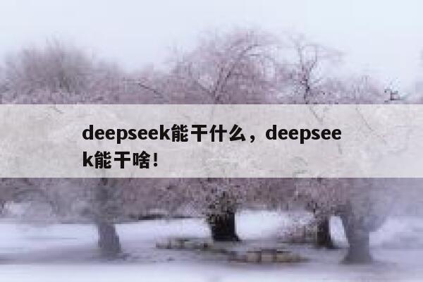 deepseek能干什么，deepseek能干啥！ 第1张