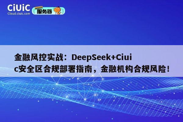 金融风控实战：DeepSeek+Ciuic安全区合规部署指南，金融机构合规风险！ 第1张