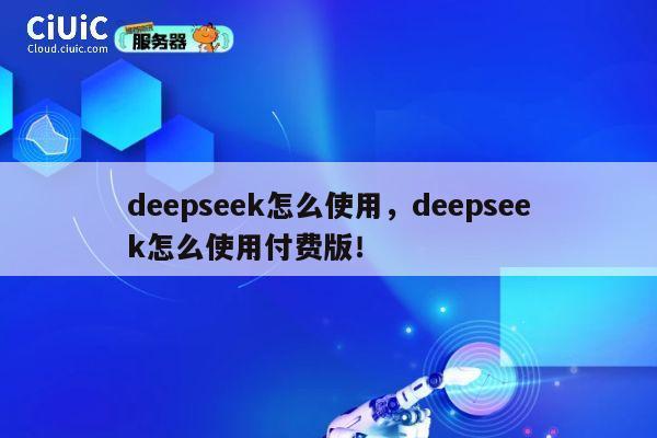 deepseek怎么使用，deepseek怎么使用付费版！ 第1张