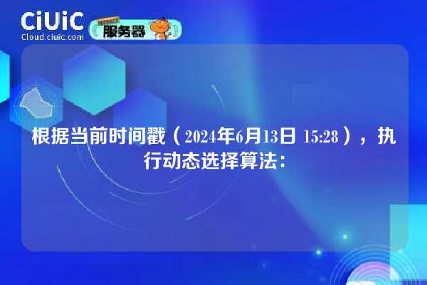 根据当前时间戳（2024年6月13日 15:28），执行动态选择算法：